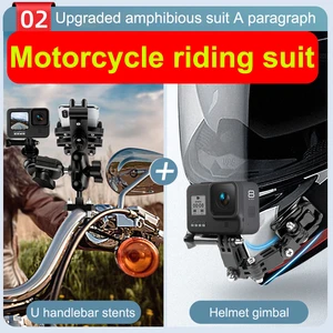 Motorcycle Bike Holder Handlebar Mirror Mount Bracket 1/4 Metal Stand
For GoPro Hero10/9/8/7/6/5/4/3+ OSMO Action phone clip