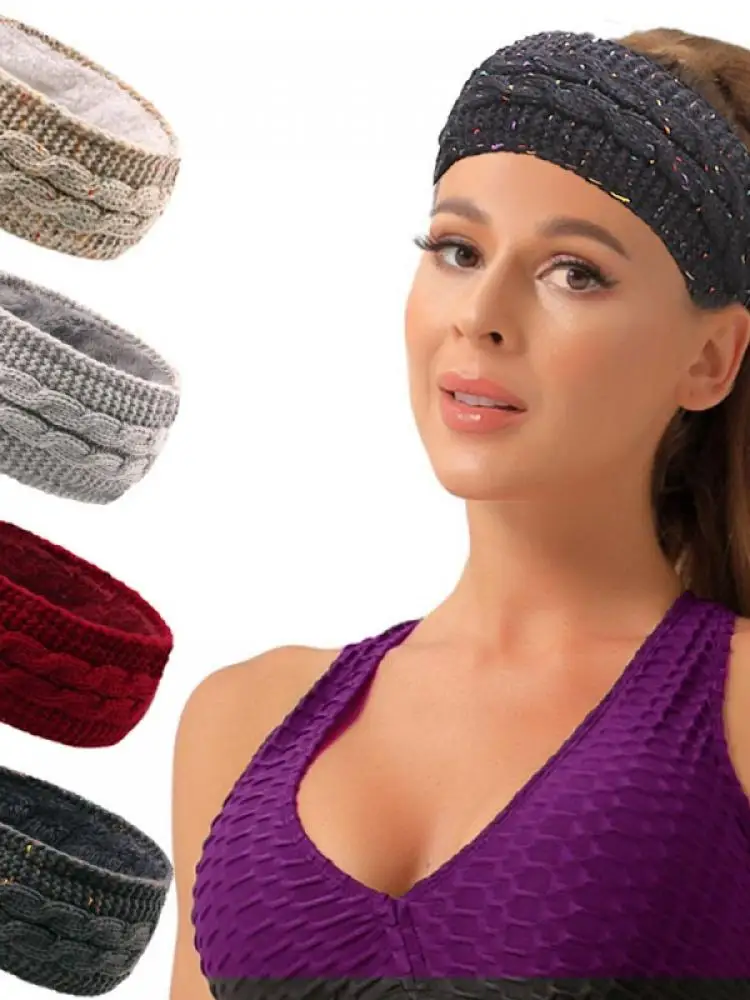 

Women Warm Ears Wide Knit Wool Headband Ear Warmer Thickening Headscarf Daily Hair Accessories