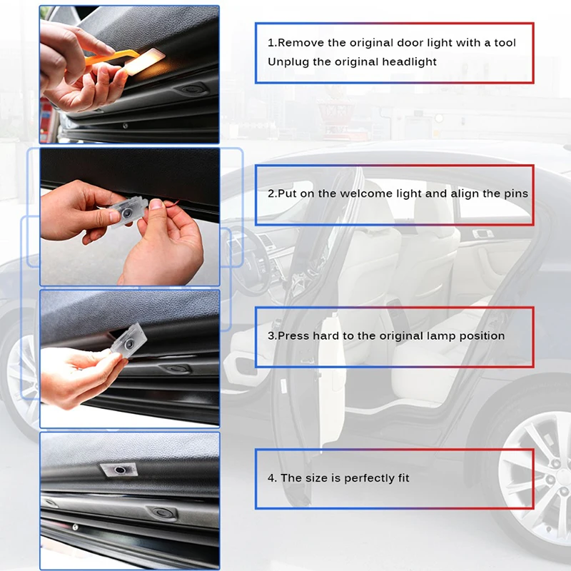 

2021 Led Car Door Light Logo Projector Ghost Shadow Lamps Auto Emblem Welcome Courtesy Light Accessories For Dodge Challenger