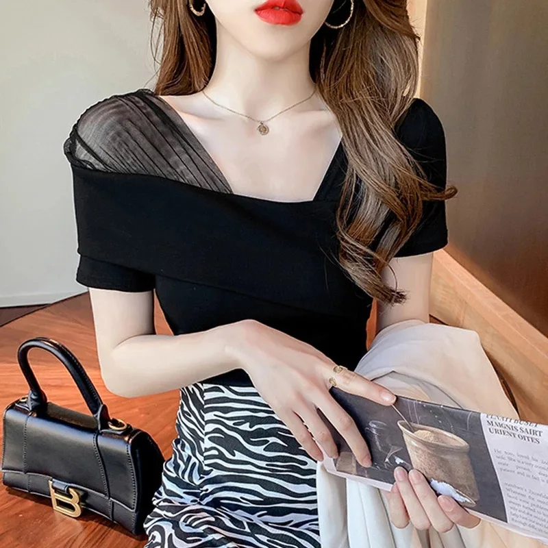 

Fashion Women Tops yellow T-shirts Female 2019 Summer
