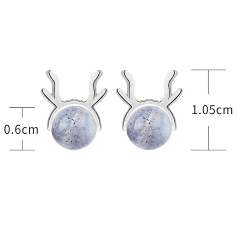 

Cute Antlers Moonstone Earrings-Gradient Color Fashion Elk Pattern High Jewelry Earrings Jewelry Gifts For Women 1 Pair