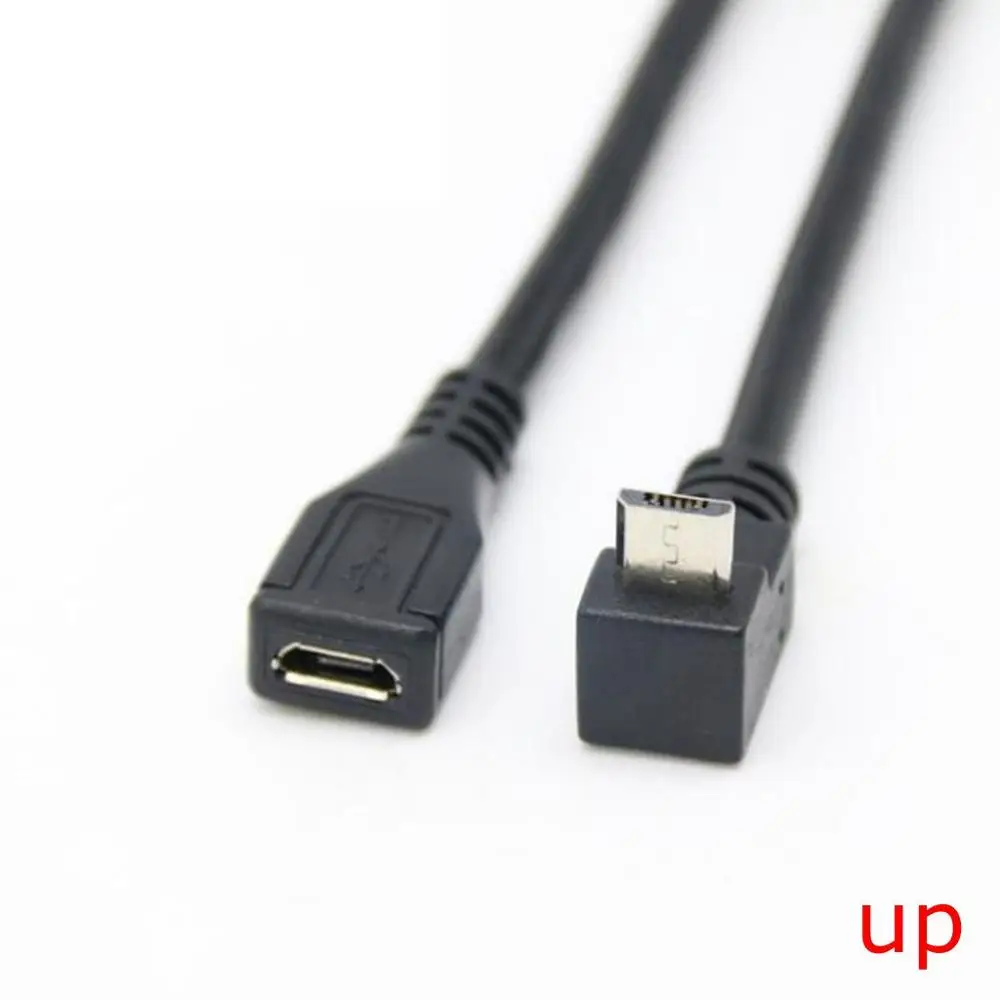 25 см Micro USB 2 0 5Pin штекер к гнезду для расширения адаптер длинный разъем 90 градусов