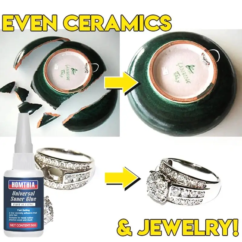 

50ml Universal Super Glue Strong Plastic Resin Ceramic Metal Glues Repairing Crafts Household Use