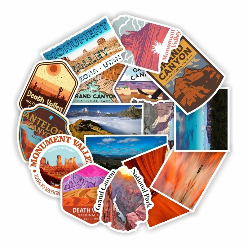 Наклейки Grand Canyon, 10/50 штук, из ПВХ, кавай, карикатурные, для напитков, для девочек, самостоятельного создания на ноутбук и канцелярские принадлежности, для водной бутылки.