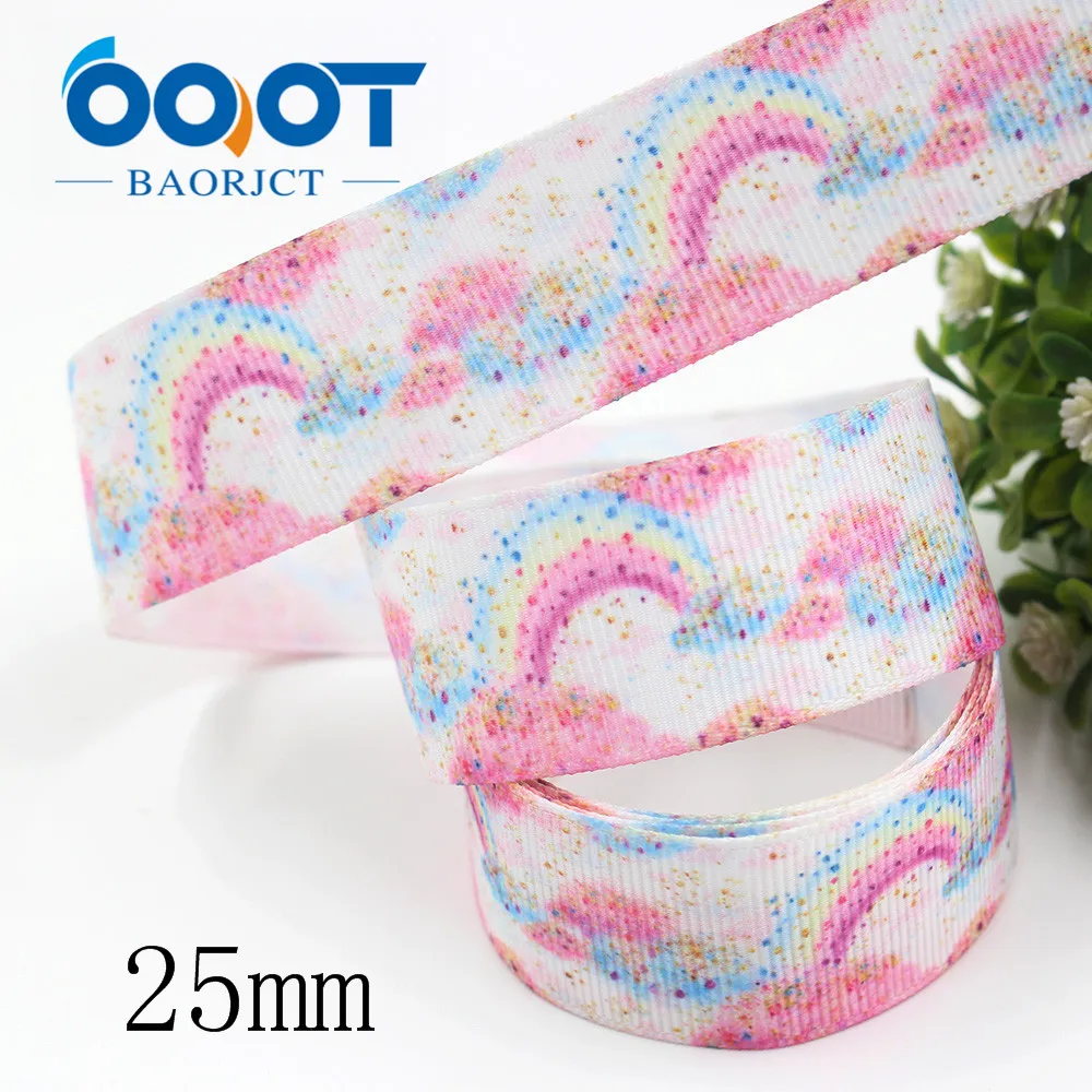 OOOT BAORJCT I-191128-2628, 25 мм 10 ярдов мультфильм бабочка ленты с цветами, DIY волос Лук Свадебный фестиваль вечерние украшения дома - Цвет: I-191128-2629