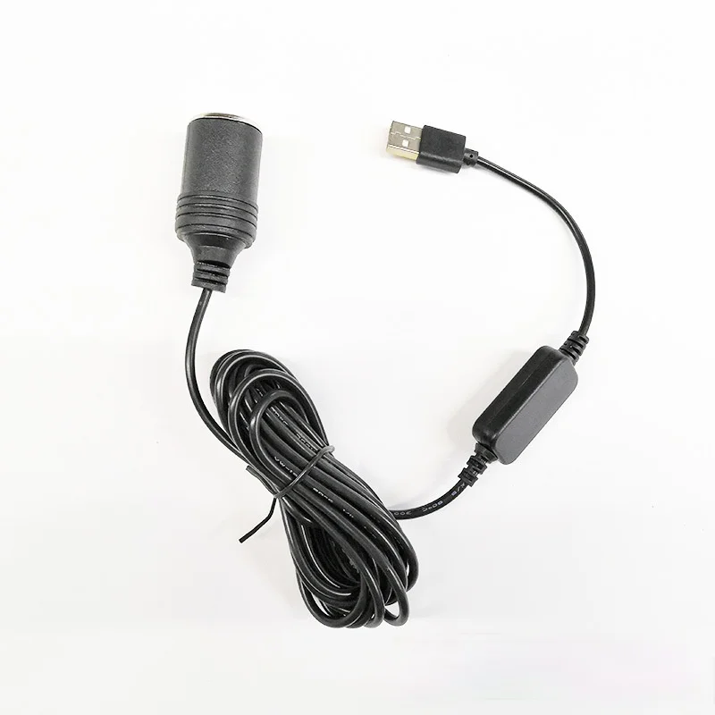

Converter Adapter Wired Controller USB Port To 12V Car Cigarette Lighter Socket Female Power Cord for Bank DVR