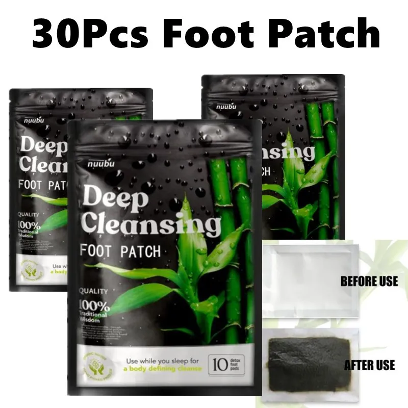 

30pcs Nuubu Detox Foot Patches Natural Detoxification Body Toxins Cleansing Stress Relief Feet Slimming Cleansing Adhesive Pads
