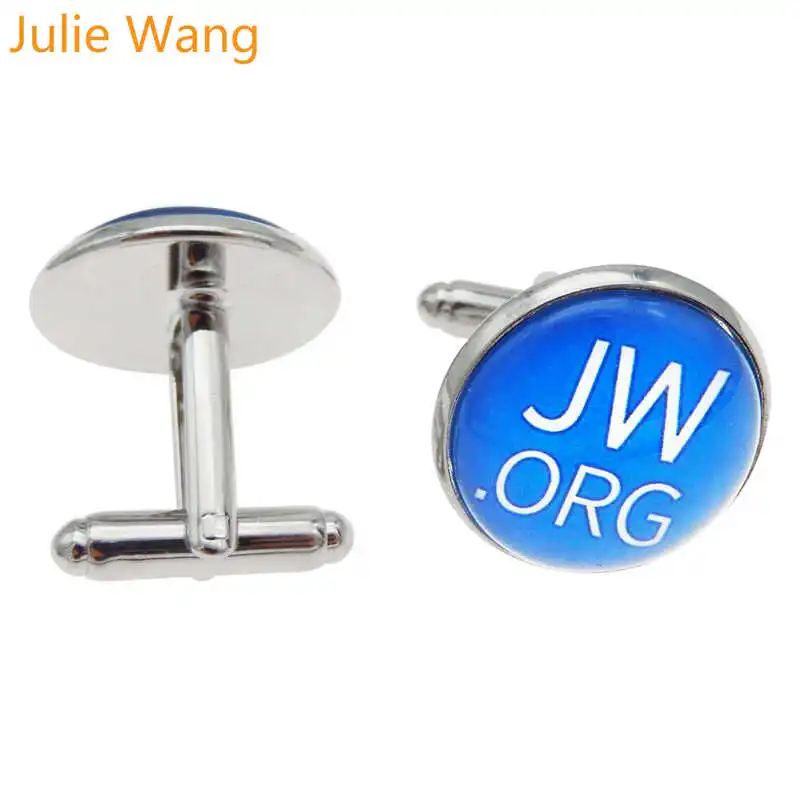 Julie Wang JW ORG запонки из голубого стекла, для людей, запонки для мужчин, запонки для рубашки рукав ногтей, деловой подарок