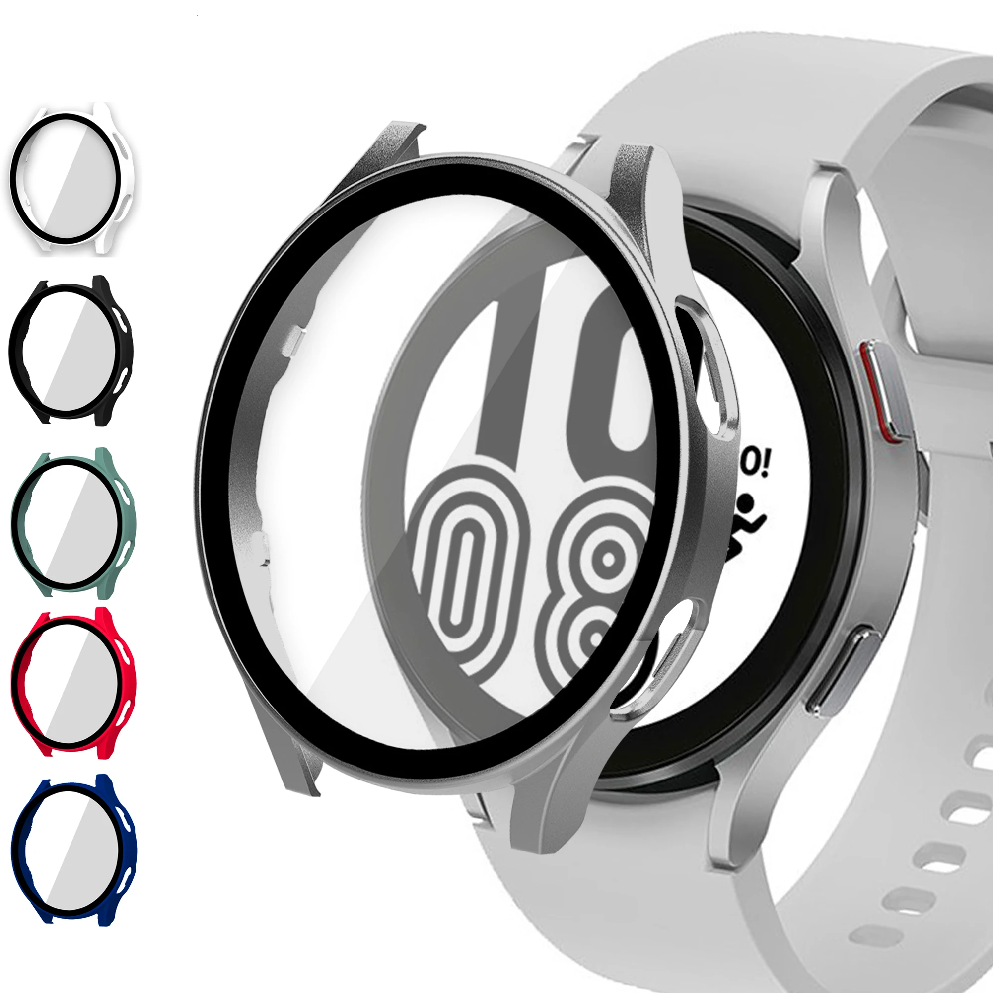 

Glass+Case for samsung Galaxy watch 4 Accessories PC all-around Anti-fall bumper cover+Screen protector Galaxy watch4 44mm 40mm