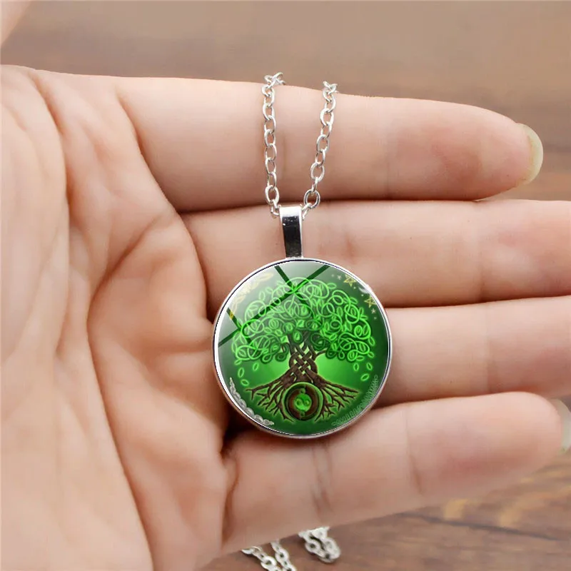 Ожерелье с подвеской Дерево жизни кабошон фото женское модное ювелирное изделие