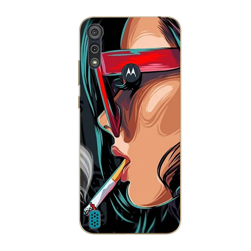 For Motorola Moto E6S 2020 Case Shockproof Soft silicone TPU Back Cover For Moto E6S 2020 E6i Phone Cases E 6S Case Cute Cartoon