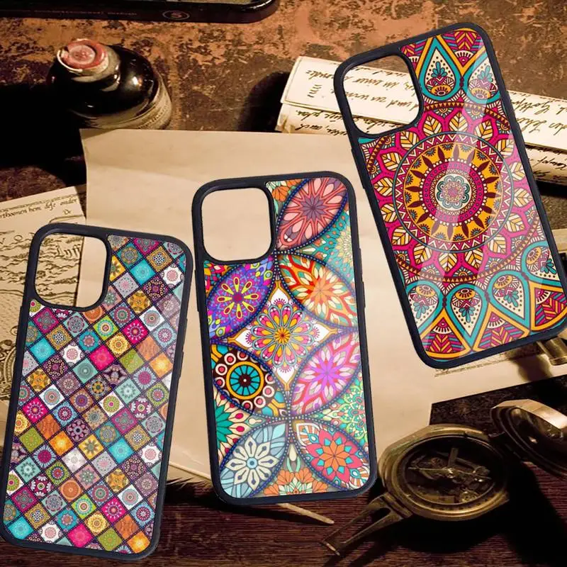 

COLORFUL MANDALA coloful pattern Phone Case PC For iPhone 11 12 pro XS MAX 8 7 6 6S Plus X 5S SE 2020 XR