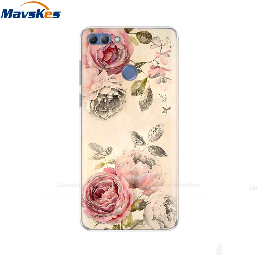 for huawei p smart case cute tpu soft silicone transparent back cover phone case for huawei p smart cover fig lx1 enjoy 7s case free global shipping
