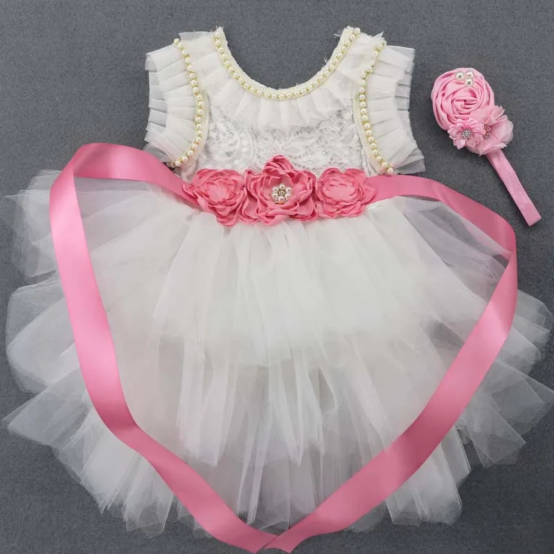

Summer Kids Girls Dresses Rhinestone Sashes Hair Clips Evening Party Baby Girl Lace Sling Princess Tutu Dress Birthday Costume