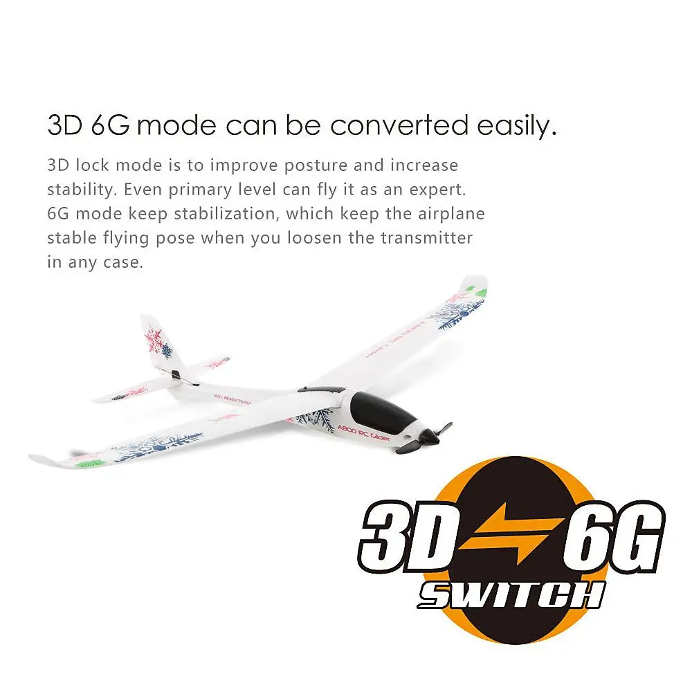 Wltoys XK A800 4CH 3D/6G Системы RC самолет дистанционного Управление сборки планнеры с 2 4G