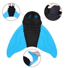 В виде русалки для девочек, хвост-моноласт плавники с Goggle один-кусок Флиппер Плавание плавники эластичная обувь Дайвинг средства ухода за кожей хвост Плавание ming для детей