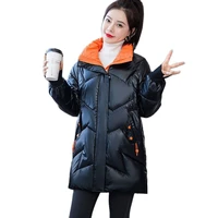 women winter jacket parka 2021 new fashion mid long down jacket youth stand collar casual street warm autumn winter coat female