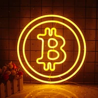 wanxing led neon light signs bitcoin bar restaurant decoration shop indoor neon lamp business advertising wall decoration