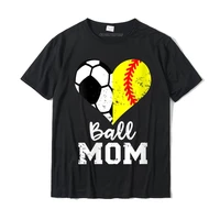 womens ball mom heart funny softball soccer mom round neck t shirt normal cotton student tops tees simple style on sale t shirts