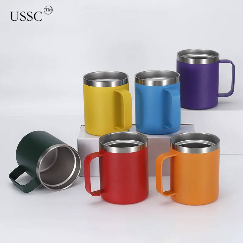

USSC 304 Stainless Steel Mug Portable Handle Cup Business Gift Office Cup Coffee Cup Business Office Cup Heat Preservation HZ040