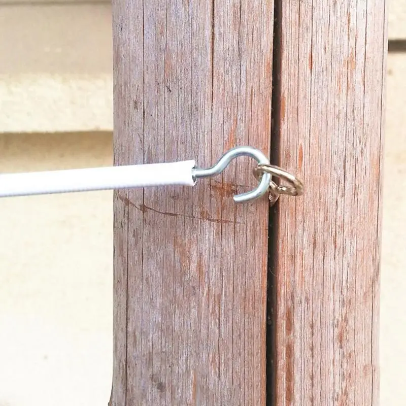 

Practical Boutique 2 3 4 m Window Net Curtain Wire Spring Cord Cable Kit + 2 Pair Hooks & Eyes