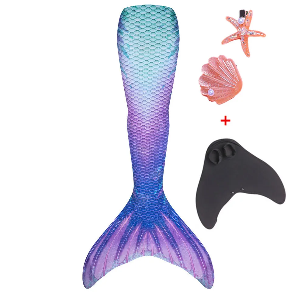 Детский и взрослый хвост русалки для девочек купальный костюм Шпилька волос