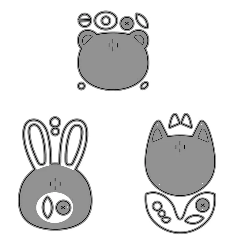Bear Rabbit Fox Metal Cutting Frame Templates for DIY Scrapbooking Embossing Paper Die Cut Wedding Cards Photo Album Craft Dies | Дом и сад