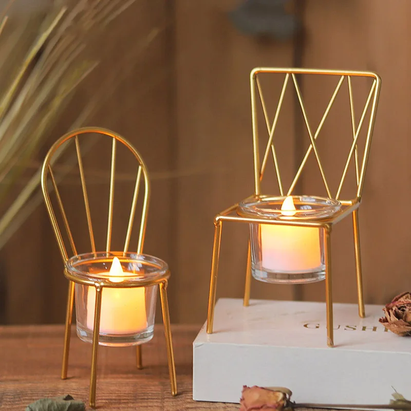 

Iron candle holder decorations, home use, western restaurant tabletop candlelight dinner props, romantic decorations