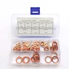 100 шт.компл. M4-M14 профессиональные Ассорти Медь шайба комплект прокладок плоское кольцо уплотнения Ассортимент Комплект