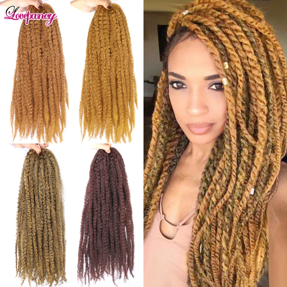 

Afro Kinky Twist Marley Braids Hair Crochet Braiding Hair Bulk Ombre Synthetic Braid Hair Extensions For Women 100g Lovepancy