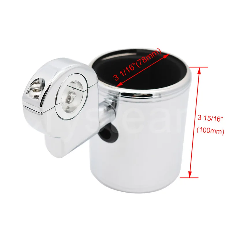 

Chrome Adjustable Cup Holder For Harley Touring Sportster ATV Motorcycle 22mm to 32mm 7/8"&1&1 1/4 Handleble Bar