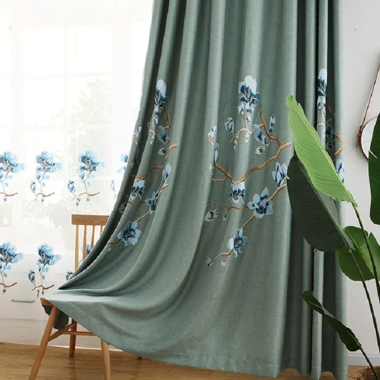 Роскошная элегантная вышитая льняная занавеска s для гостиной Европейская затеняющая Толстая занавеска для спальни оконные обработки AW-49