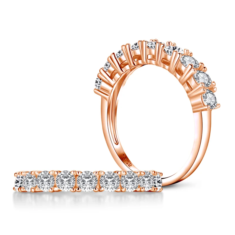 LESF ювелирные изделия 925 Серебряное кольцо Круглый Форма Сона с бриллиантом для