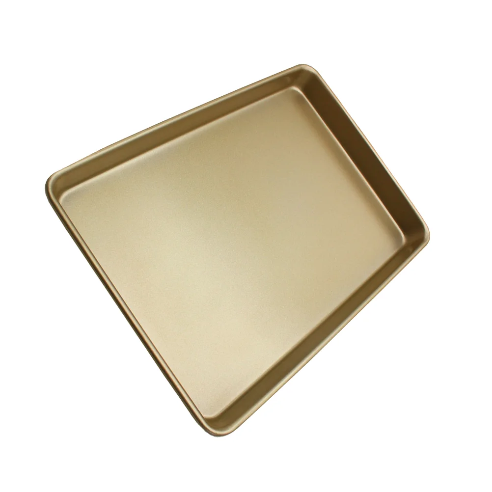 

12 Inches Carbon Steel Non-stick Barbecue Plate Pizza Tray Baking Tool (Golden)