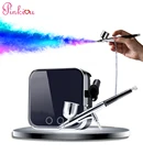 Аэрограф набор для макияжа с компрессором Профессиональный Аэрограф компрессор комплект аэрограф для макияжа ногтей краски для лица и тела Набор для татуировки