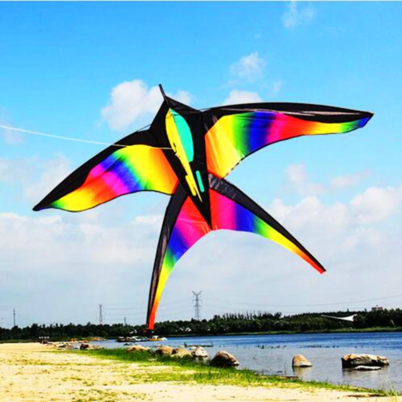 free shipping large rainbow kites bird kites flying toys for kids kites eagle kite ripstop nylon fabric wei kite factory koi