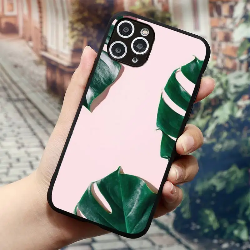

Tropical green plant banana leaf leaves Phone Case for iPhone 11 12 mini pro XS MAX 8 7 6 6S Plus X 5S SE 2020 XR