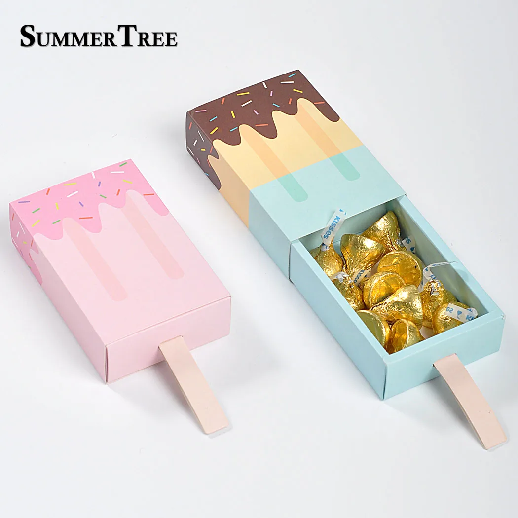 50 шт. DIY Мороженое Конфета коробка лечения детей день рождения Popsicle конфеты коробка свадебные подарки день рождения поставки