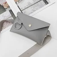 Gray Женская сумка на ремне, Кожаная поясная сумка, модная женская однотонная сумка на ремне из ПУ кожи, сумка через плечо, нагрудная сумка, сумка для дома - Цвет: Gray