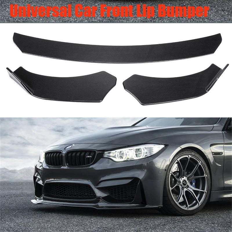 3 шт. черный Универсальный Автомобильный передний бампер сплиттер спойлер для