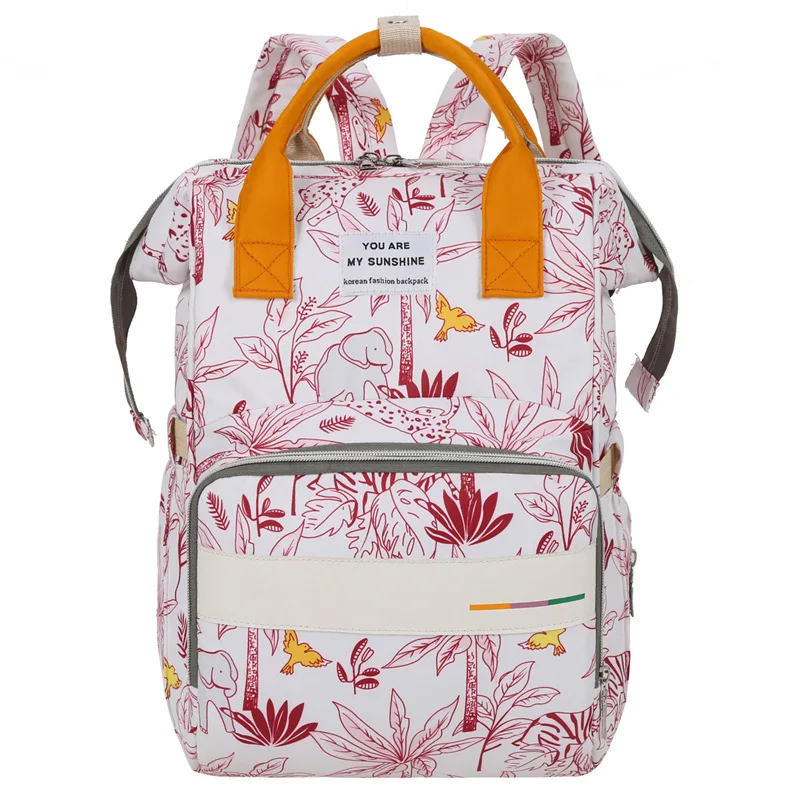 

Printed Mummy Nappy Bag Large Capacity Baby Travel Backpack Portable Multifunctional Fashion Mommy Nursing Changing Diaper Bag