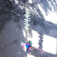 hd rainbow maker window hanging suncatcher ab colored crystal heart shape pendant wedding party home christmas tree decor gift