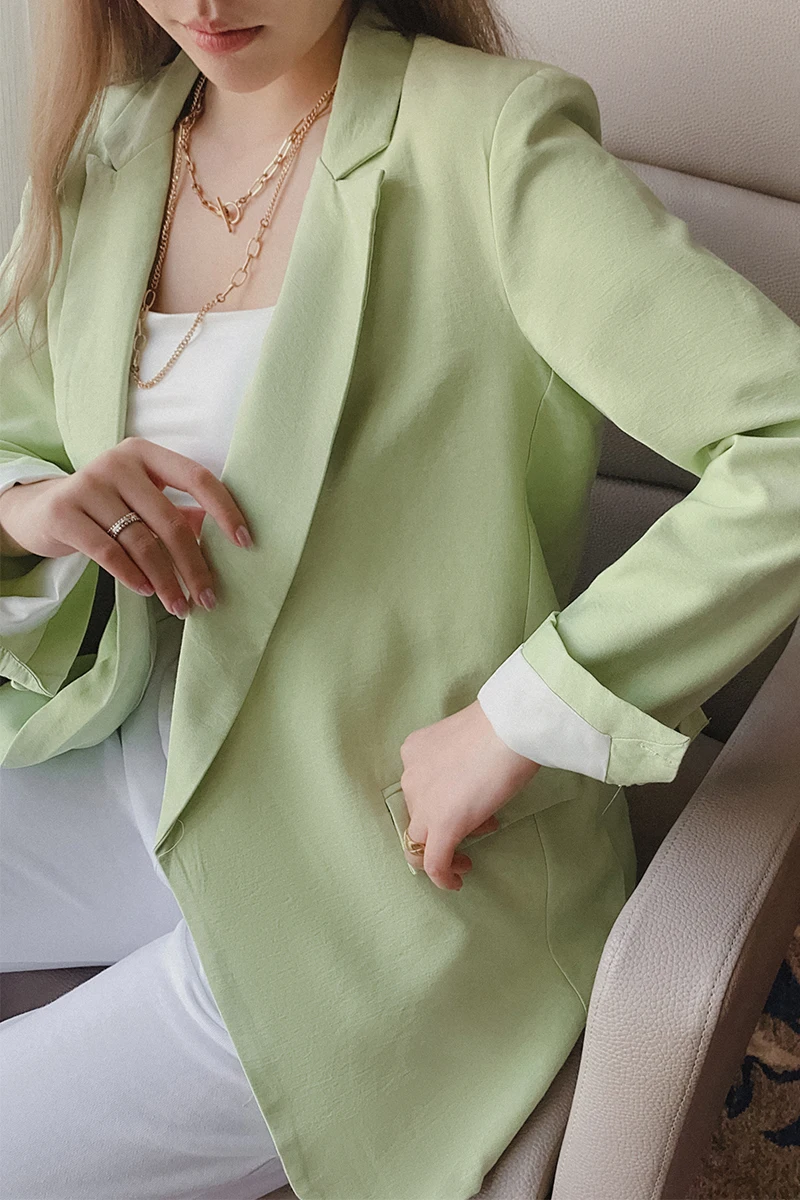 

TVVOVVIN Autumn Winter Trendy Loose Casual Suit Coat For Women 2020 Autumn New Design Suit Top Blazers 64H6