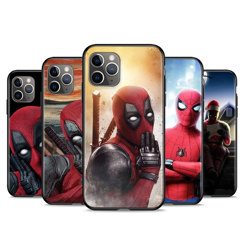 

Deadpool Marvel Soft TPU Phone Case For Apple iPhone 11 Case 13 12 Pro MAX mini SE2020 XS XR X 7 8 6 6S Plus Black Phone Cover