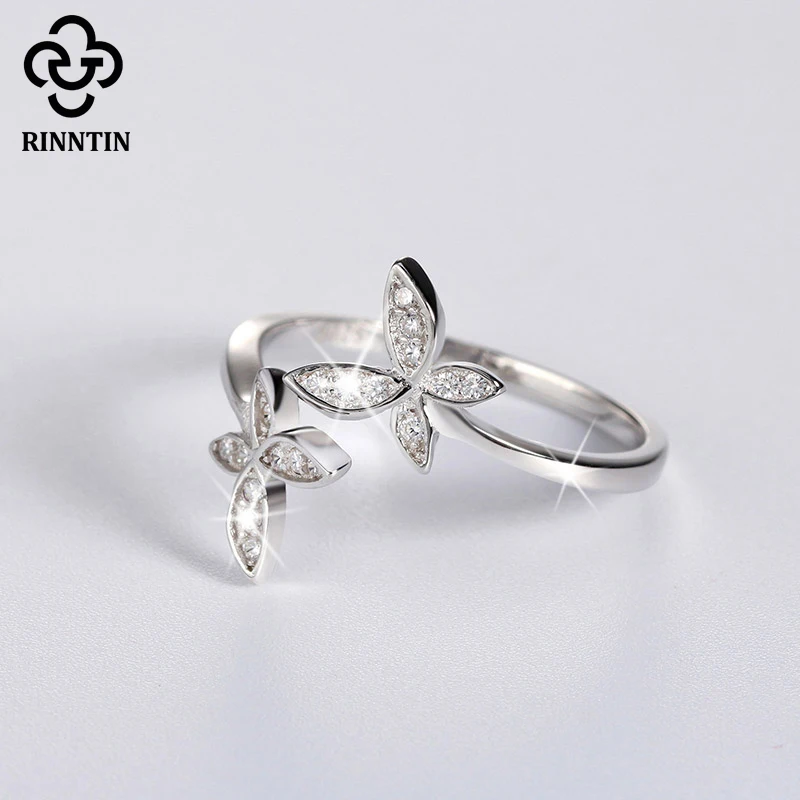 Женское Открытое кольцо из серебра 925 пробы с фианитом|ring for|rings for womenrings fingers |