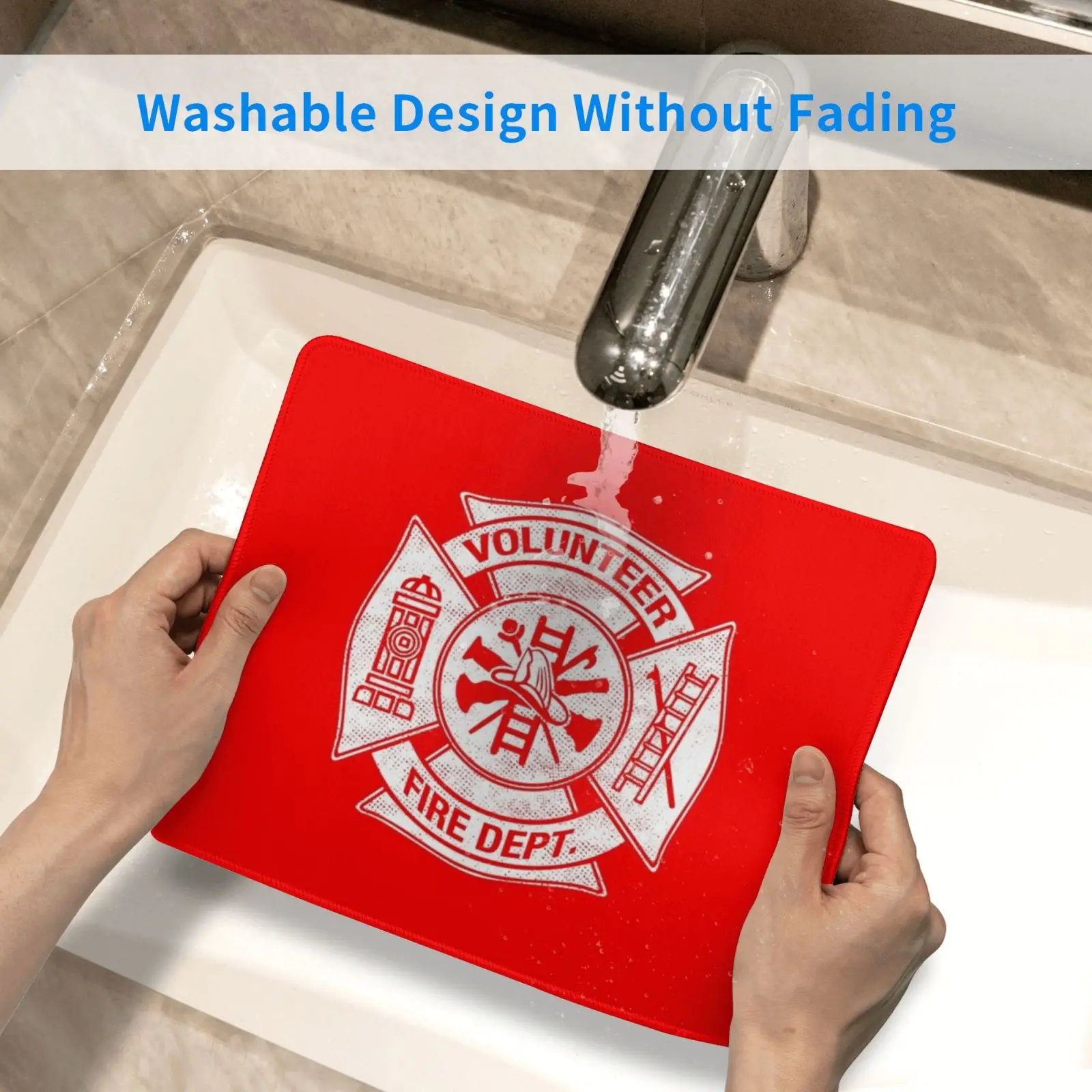 

Volunteer Fire Department Firefighter Maltese Cross Design Mouse Pad DIY Print Volunteer Firefighter