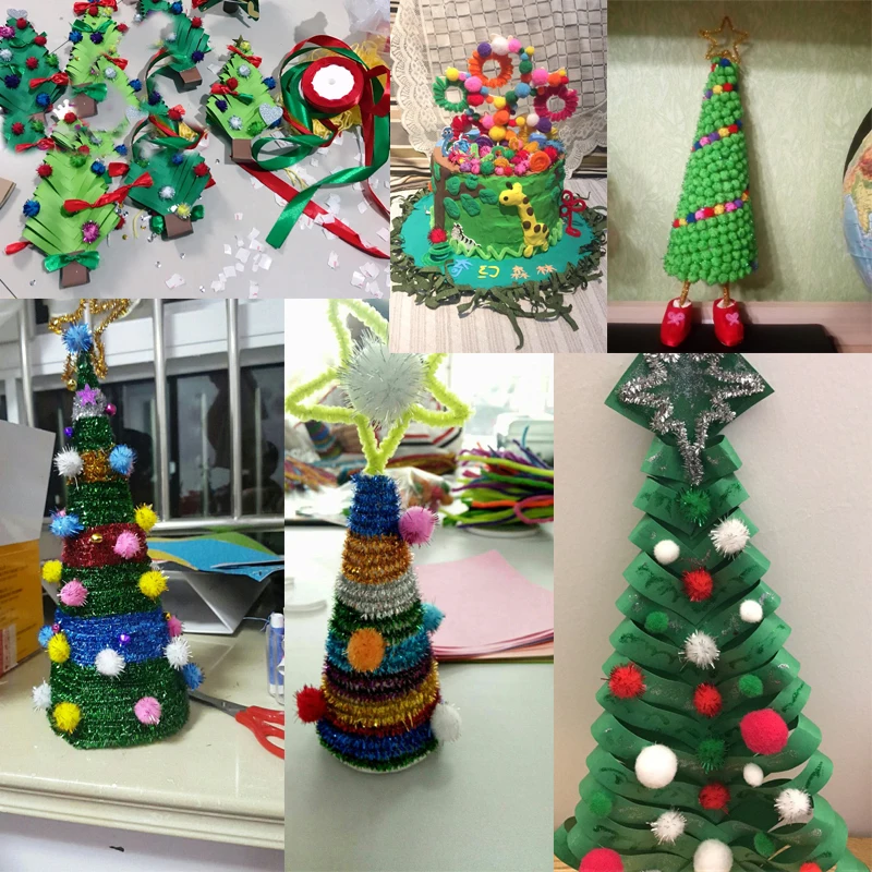 100 шт./лот Блестящий помпон шарик из меха плюшевый смешанные цвета творческий