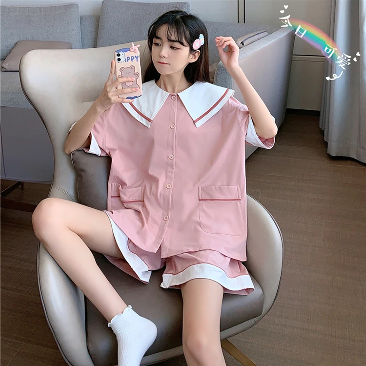 Пижама женская с ушками кролика комплект из 2 предметов милая розовая пижама для