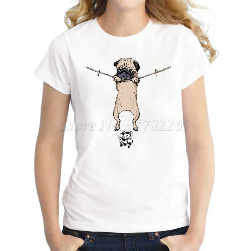 

Funny animal design women t-shirt short sleeve casual lady tops Pugnomie/Pugturday/No Evil Pug fashion customized tee