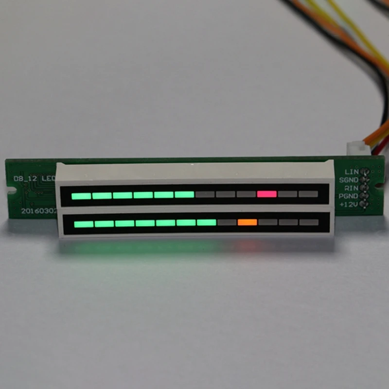Двойной индикатор уровня воспроизведения музыки 12 дюймов светодиодный спектр VU